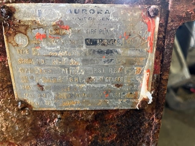 Used Aurora Fire Pump Pump Item-19270 7
