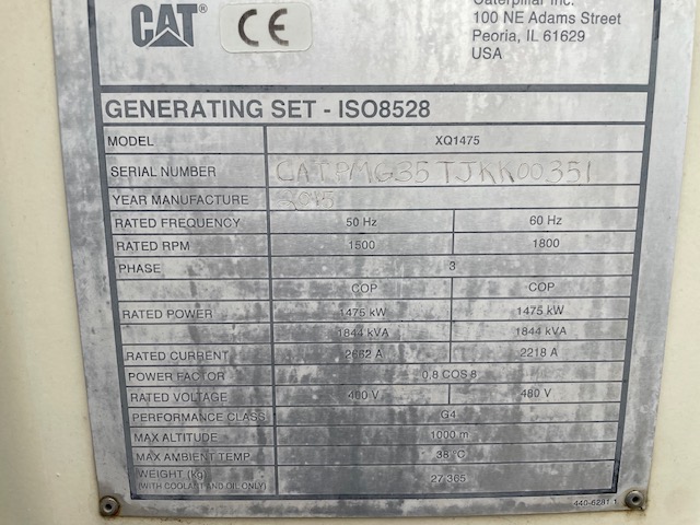 Good Used Caterpillar G3516C 1475KW  Generator Set Item-19361 11