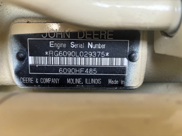 Low Hour John Deere 6090HF485V 250KW  Generator Set Item-19544 6