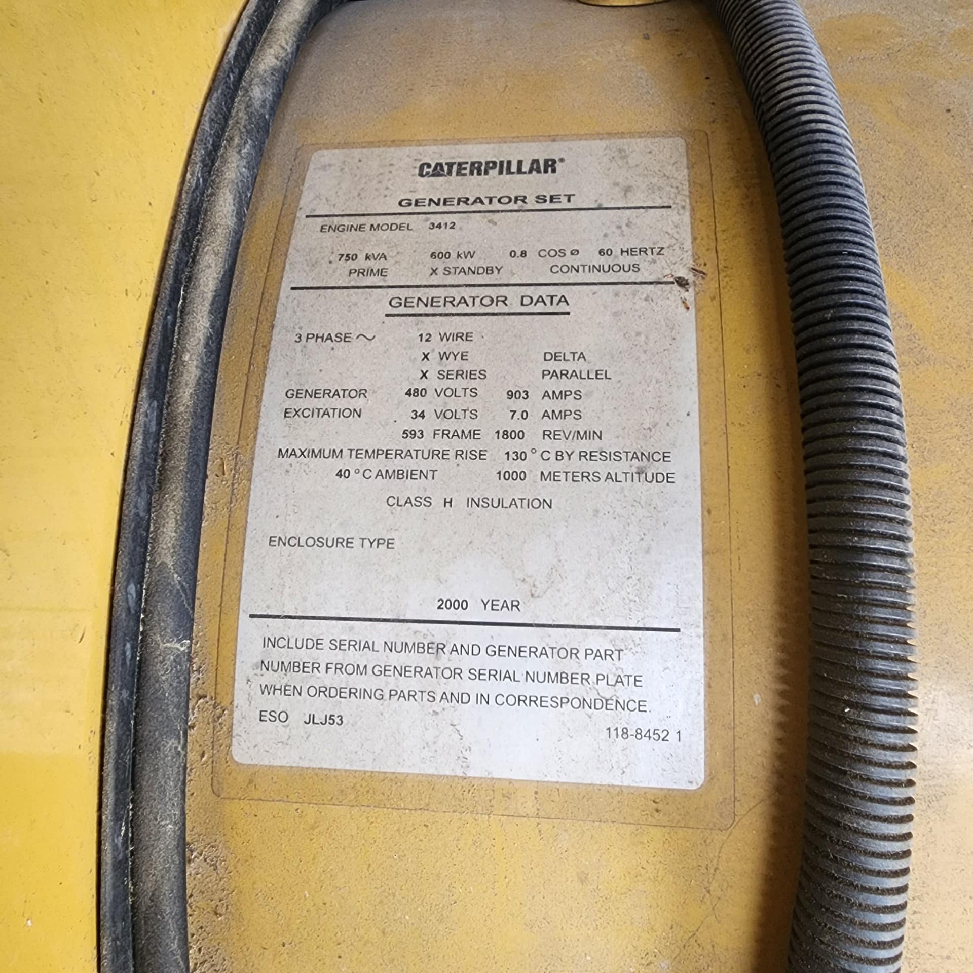Low Hour Caterpillar 3412 600KW  Generator Set Item-19547 5