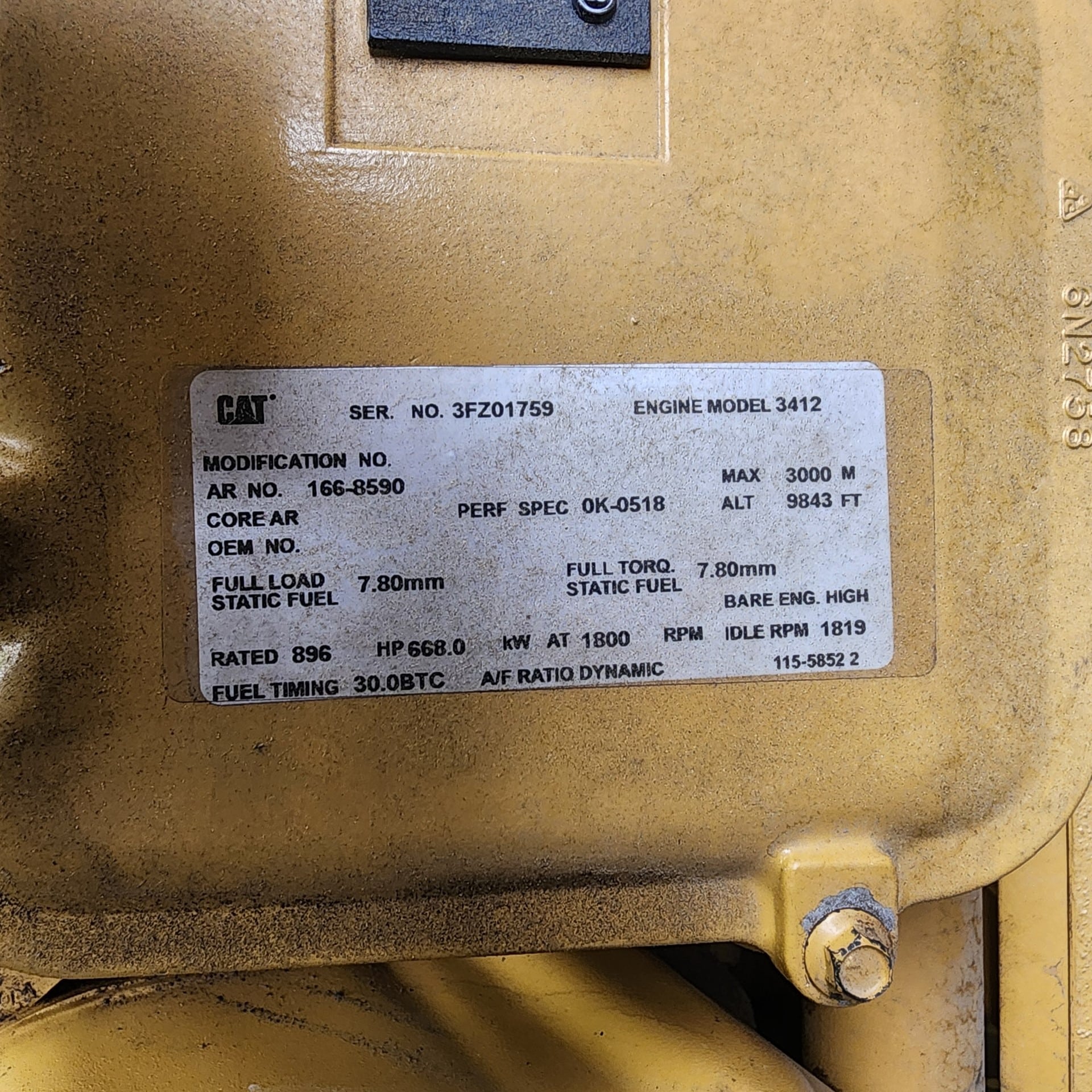 Low Hour Caterpillar 3412 600KW  Generator Set Item-19547 6