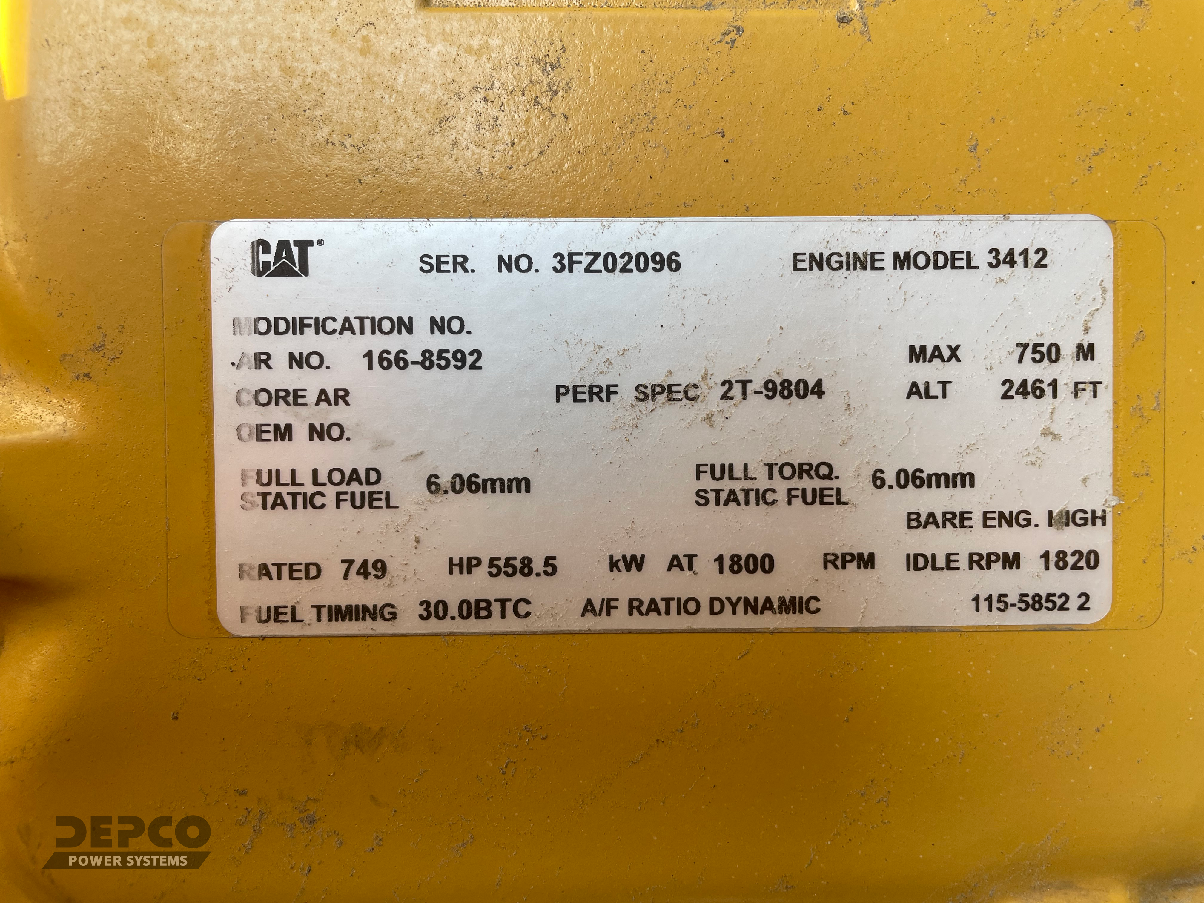Good Used Caterpillar 3412 500KW  Generator Set Item-19597 8